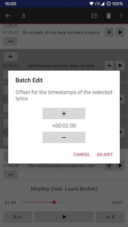 LRC Editor screenshot