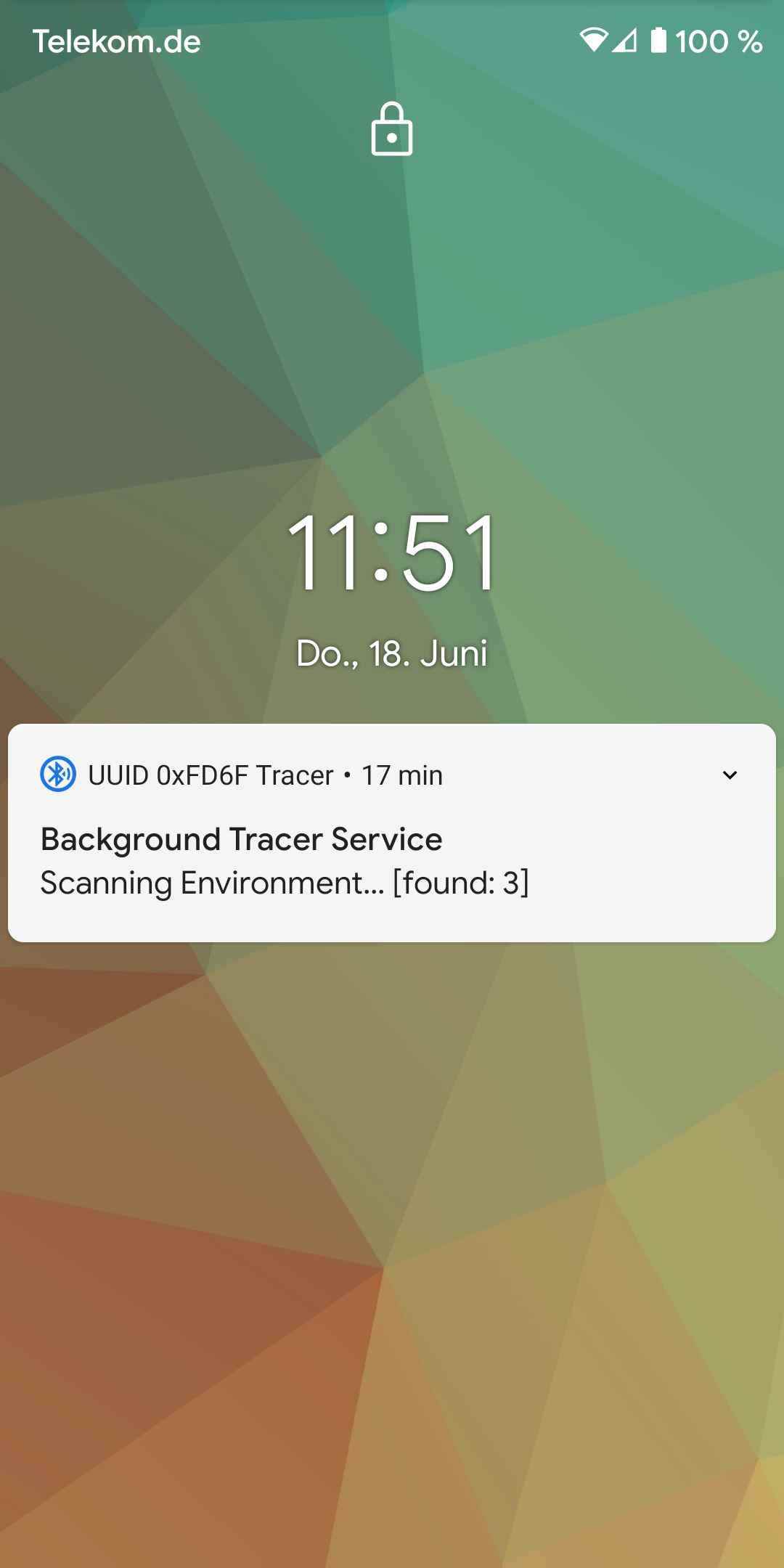UUID 0xFD6F Scanner screenshot