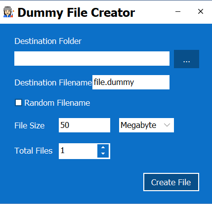 DummyFileCreator screenshot