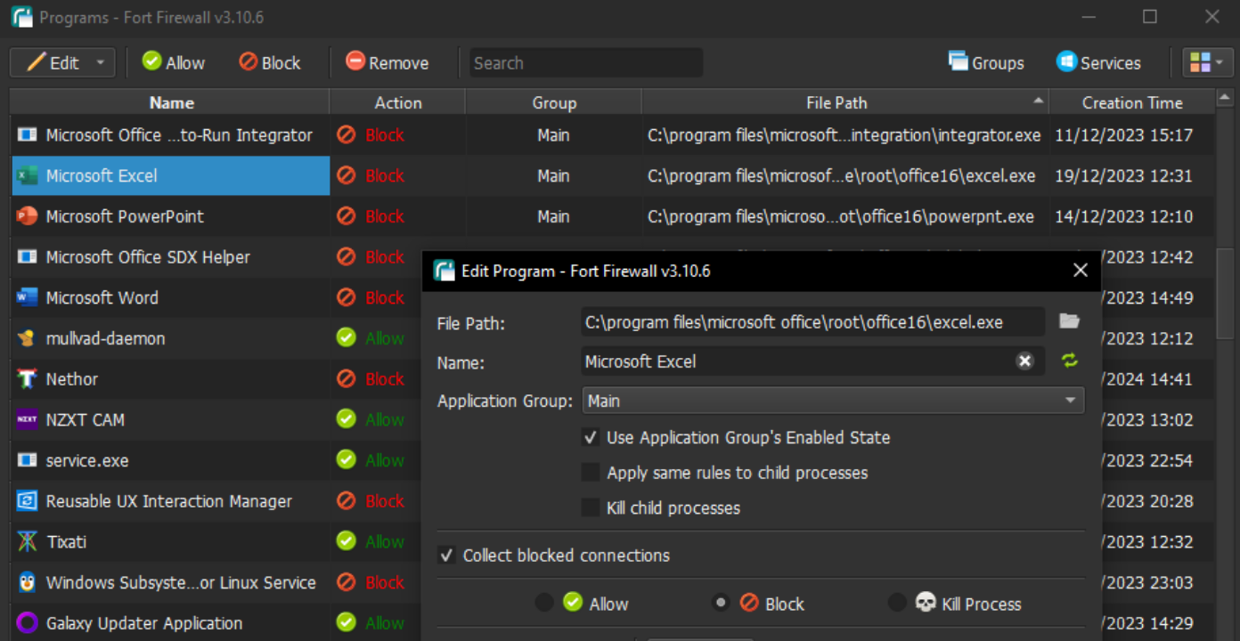 DefendPoint Firewall screenshot