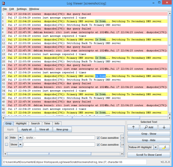 Log Viewer screenshot