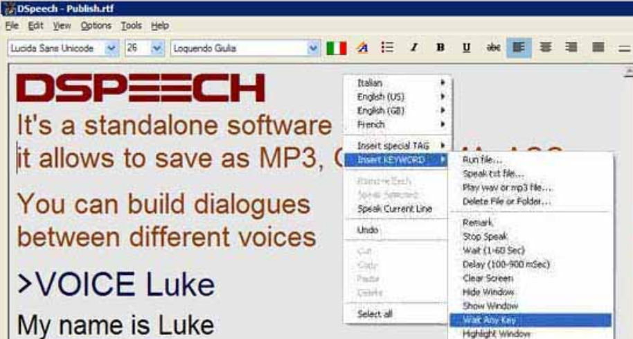 DSpeech screenshot