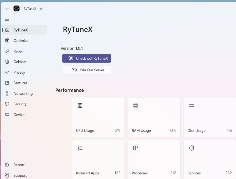 RyTuneX screenshot