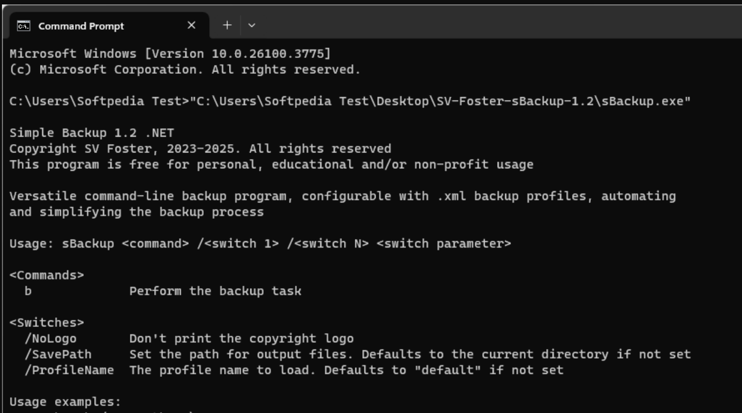 Simple Backup screenshot