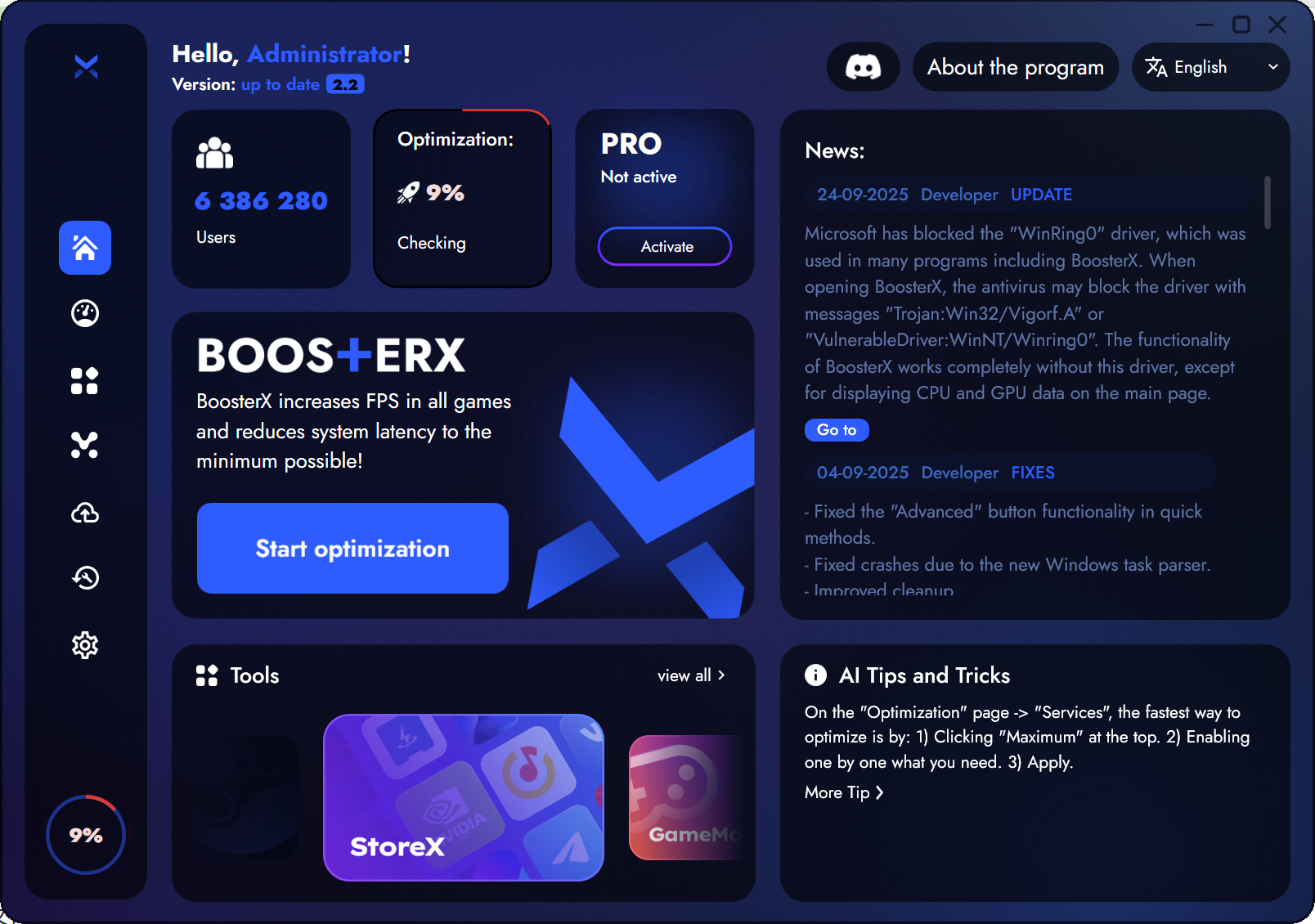 BoosterX screenshot