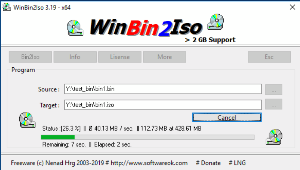 WinBin2Iso screenshot
