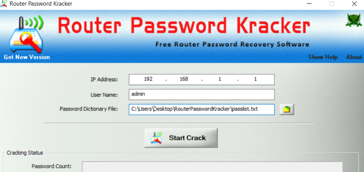 Router Password Kracker screenshot