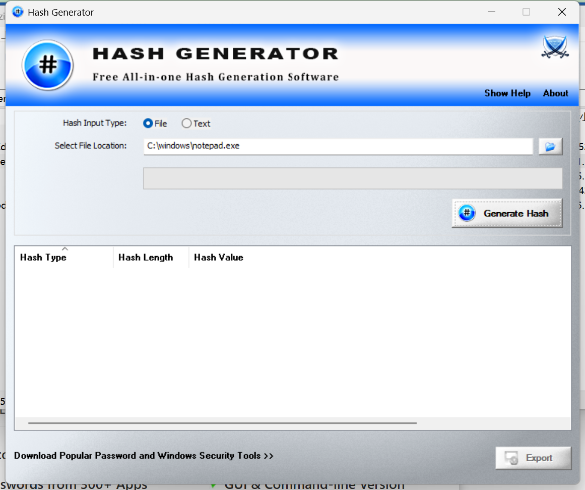 Hash Generator screenshot