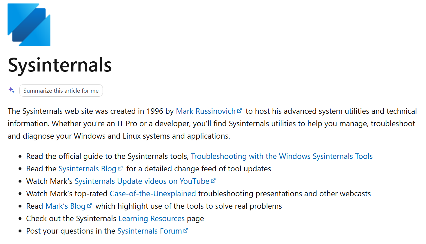 Sysinternals Suite screenshot
