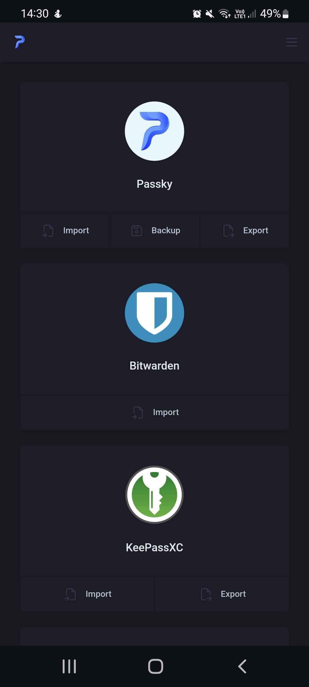 Passky screenshot