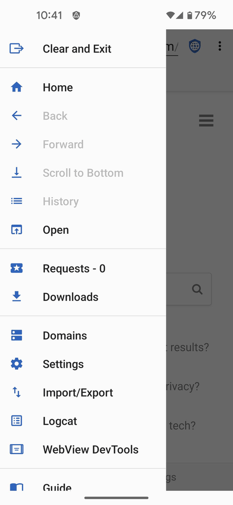 Privacy Browser screenshot