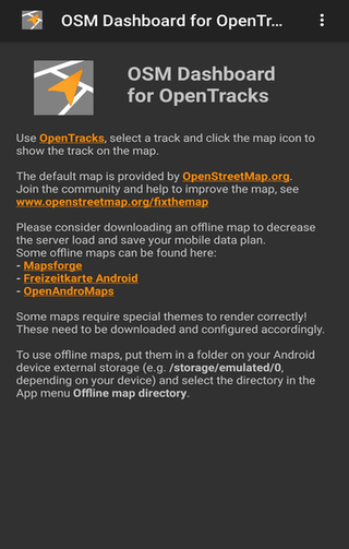 OSM Dashboard (Offline) screenshot
