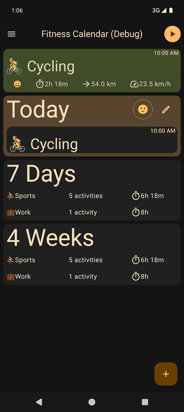 Fitness Calendar screenshot