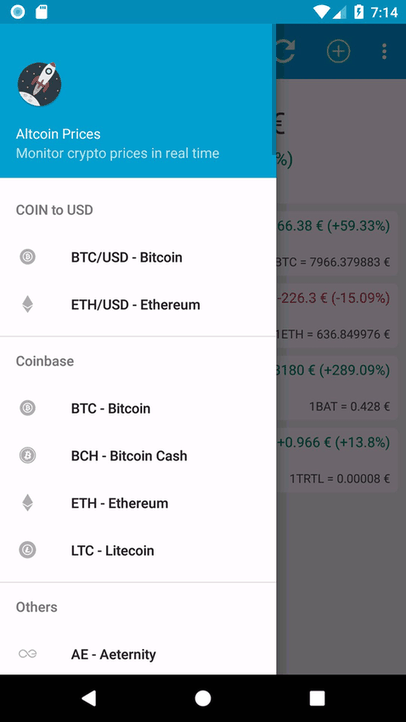 Altcoin Prices screenshot