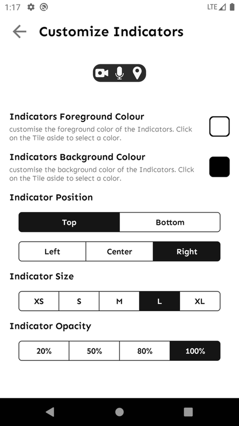 Privacy Indicators screenshot